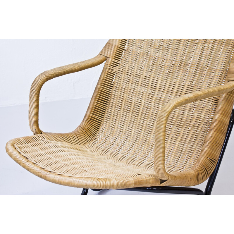 Rohé Noordwolde wicker lounge chair, Dirk VAN SLIEDREGT - 1960s