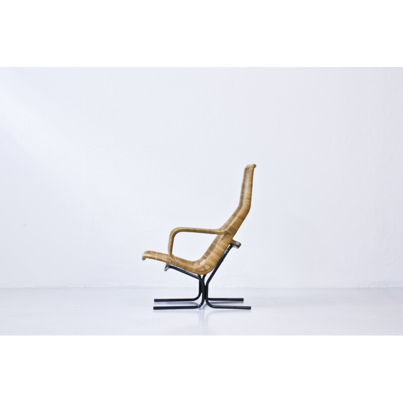 Fauteuil lounge Rohé Noordwolde en osier, Dirk VAN SLIEDREGT - 1960