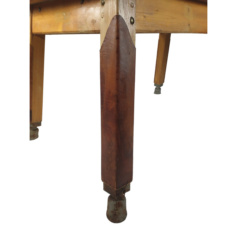 Tavolo da ginnastica in pelle vintage, 1930