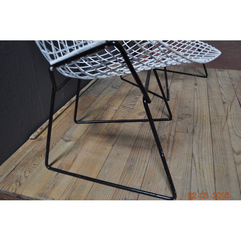 Pair of "little diamond" chairs, Harry BERTOIA - 1970s