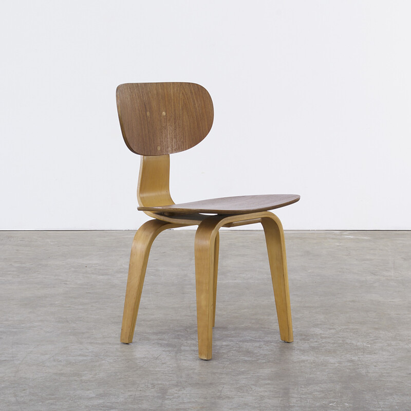 Pair of Pastoe "SB02" chairs in plywood, Cees BRAAKMAN - 1950s