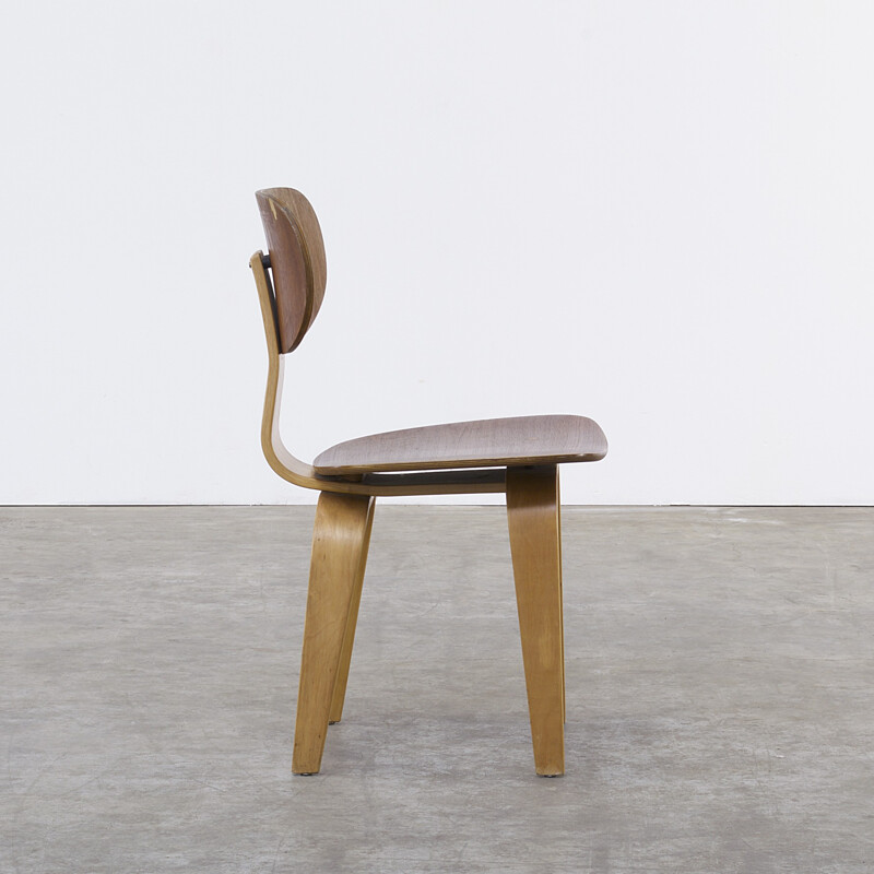 Pair of Pastoe "SB02" chairs in plywood, Cees BRAAKMAN - 1950s