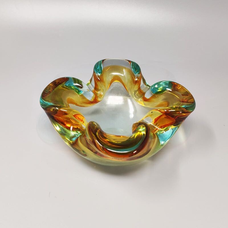 Cenicero vintage de cristal de Murano de Flavio Poli para Seguso, 1960