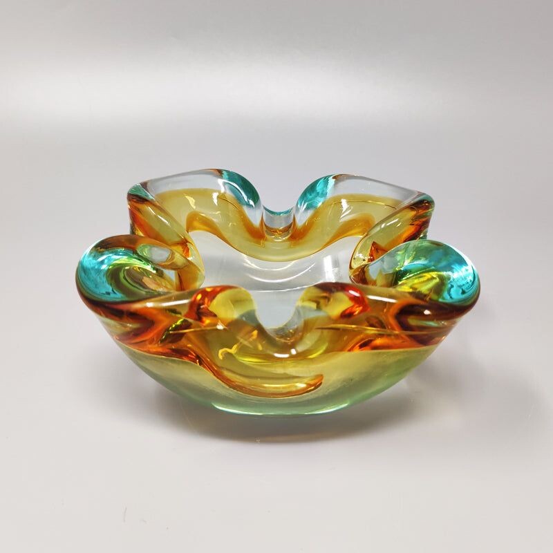 Vintage ashtray in Murano glass by Flavio Poli for Seguso, 1960s