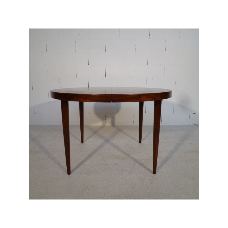 Round rosewood table, Kai KRISTIANSEN - 1960s