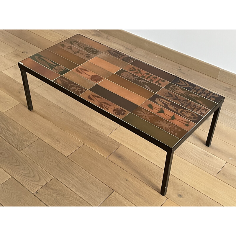 Vintage ceramic coffee table by Roger Capron, 1960