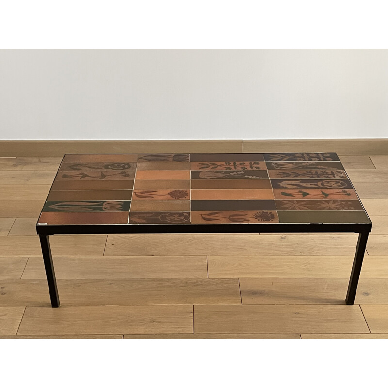 Vintage ceramic coffee table by Roger Capron, 1960