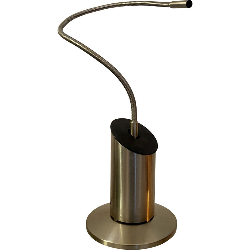 Vintage zed lamp in brushed steel by Tommaso Cimini and Walter Monici, 1980