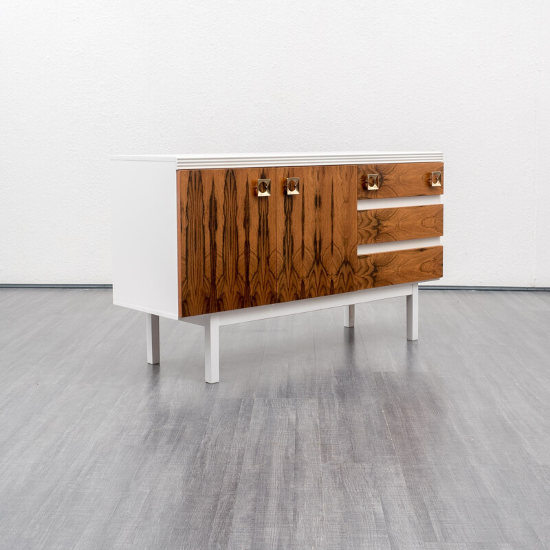 Small white sideboard with rosewood - 1970s