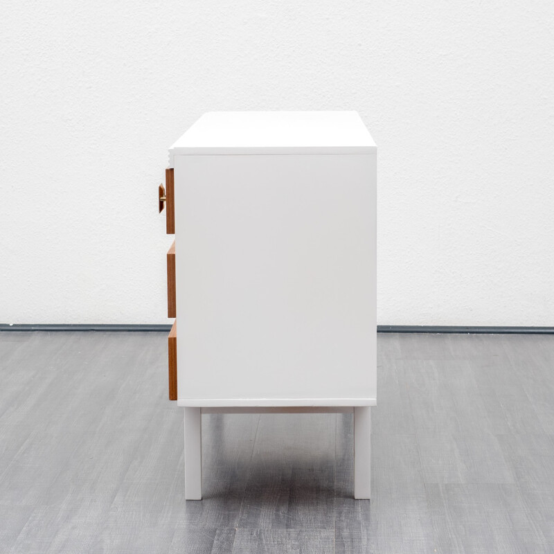 Small white sideboard with rosewood - 1970s