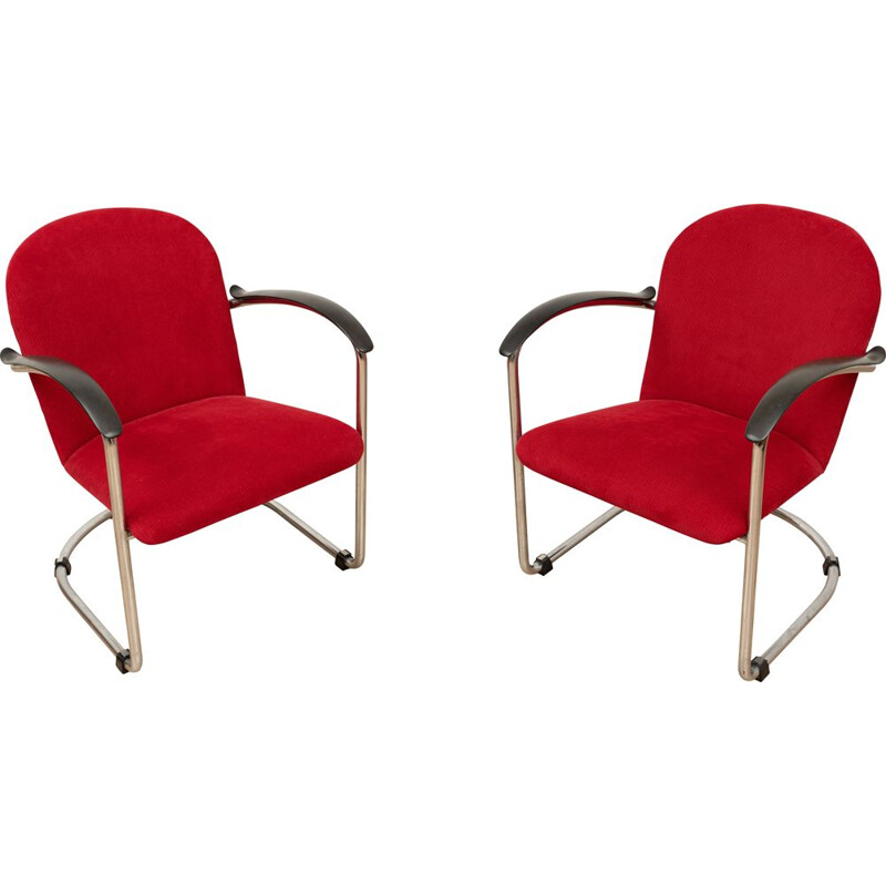 Pair of vintage model 414 armchairs by W.H. Gispen