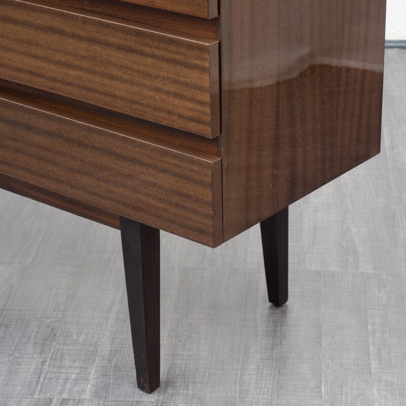 High-gloss mahogany sideboard with lockable doors - 1960s