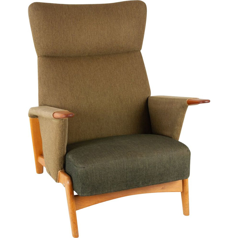 Vintage Deense fauteuil met hoge rugleuning van Arne Hovmand-Olsen voor Alf, 1956