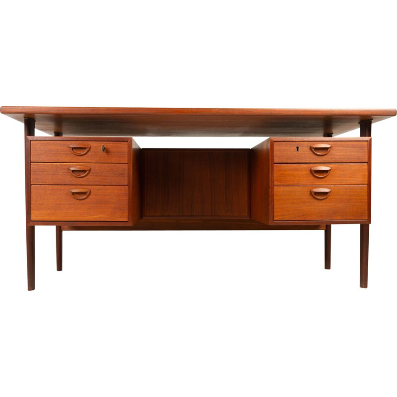 Vintage Scandinavian teak desk by Kai Kristiansen for Feldballes Moblefabrik, 1960