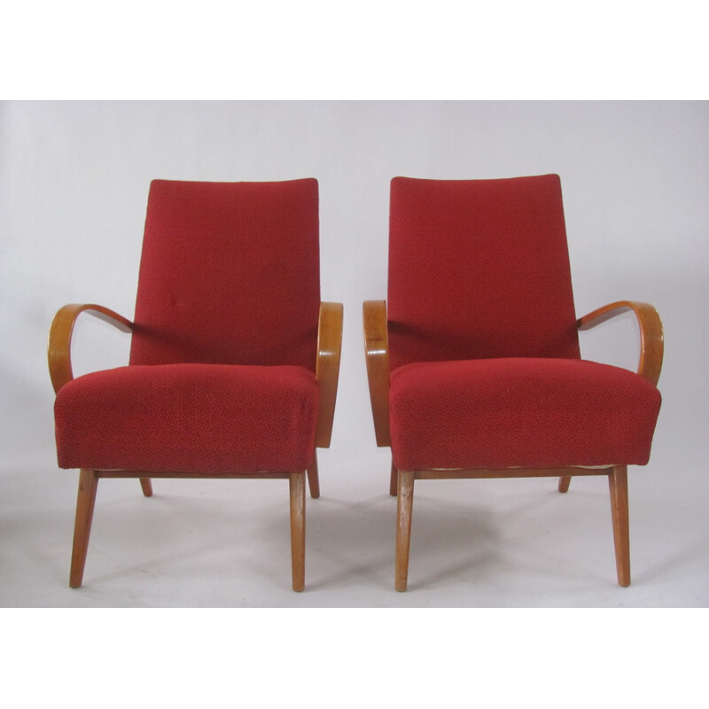 Pair of vintage bentwood armchairs by Smidek for Jitona, Czechoslovakia 1960