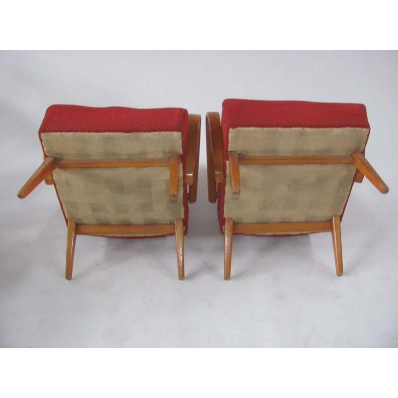 Pair of vintage bentwood armchairs by Smidek for Jitona, Czechoslovakia 1960