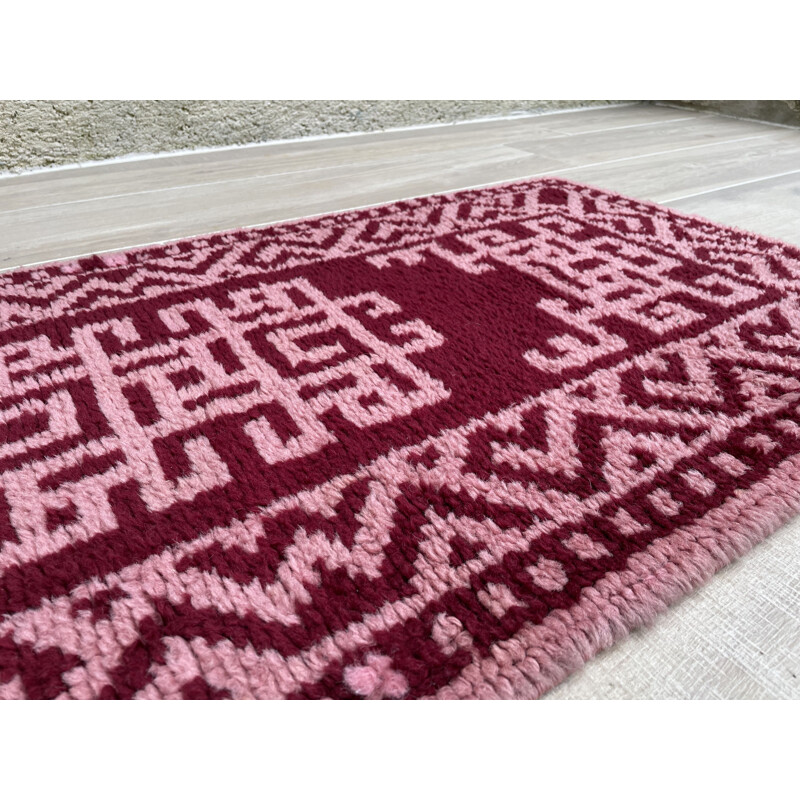 Vintage bohemian rug in pure wool, 1970