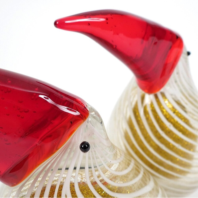 Pair of "Birds" Murano glass objects - 1970