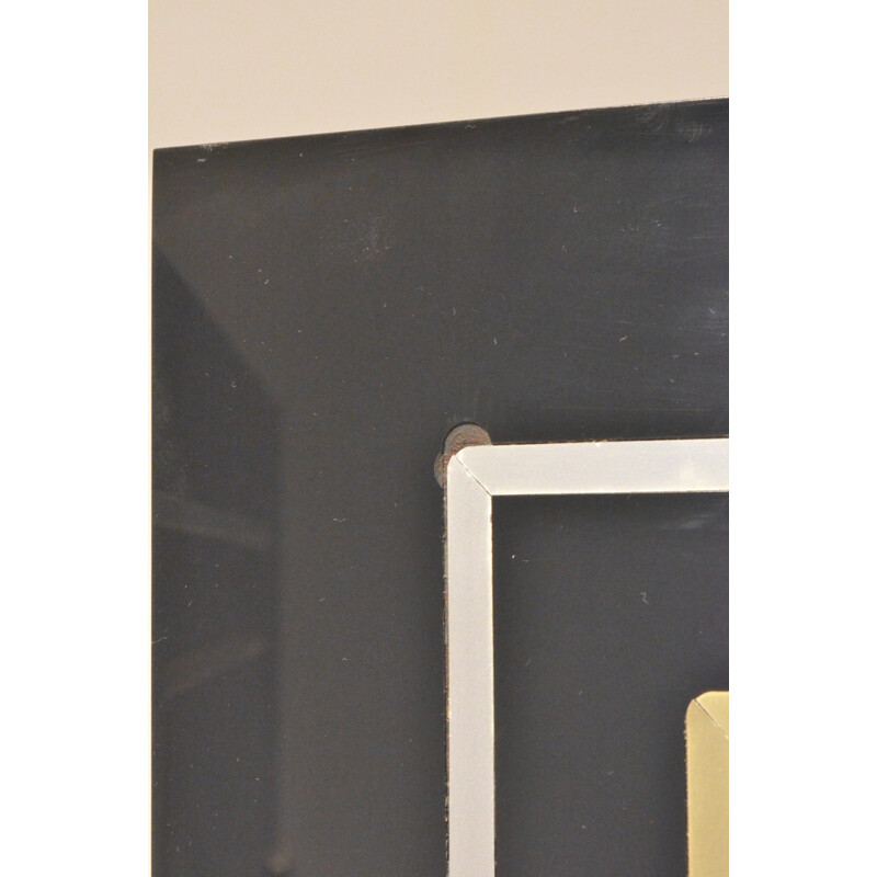 Room divider in black plexiglass and brass - 1970s