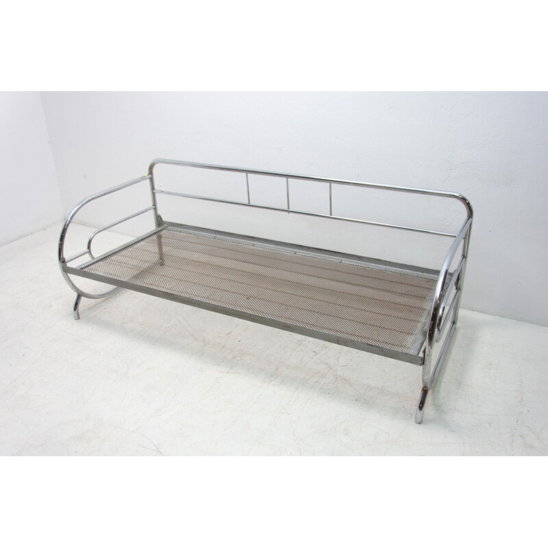 Vintage chrome Bauhaus sofa by Slezák Company, 1930s