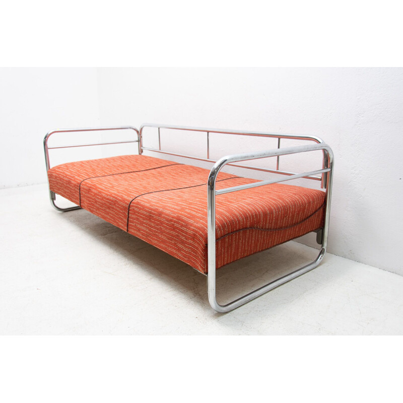 Vintage chromed Bauhaus Bohemia sofa, 1930s