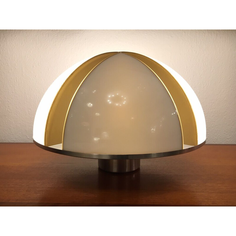 Lampe vintage Champignon en plexi et inox, 1970