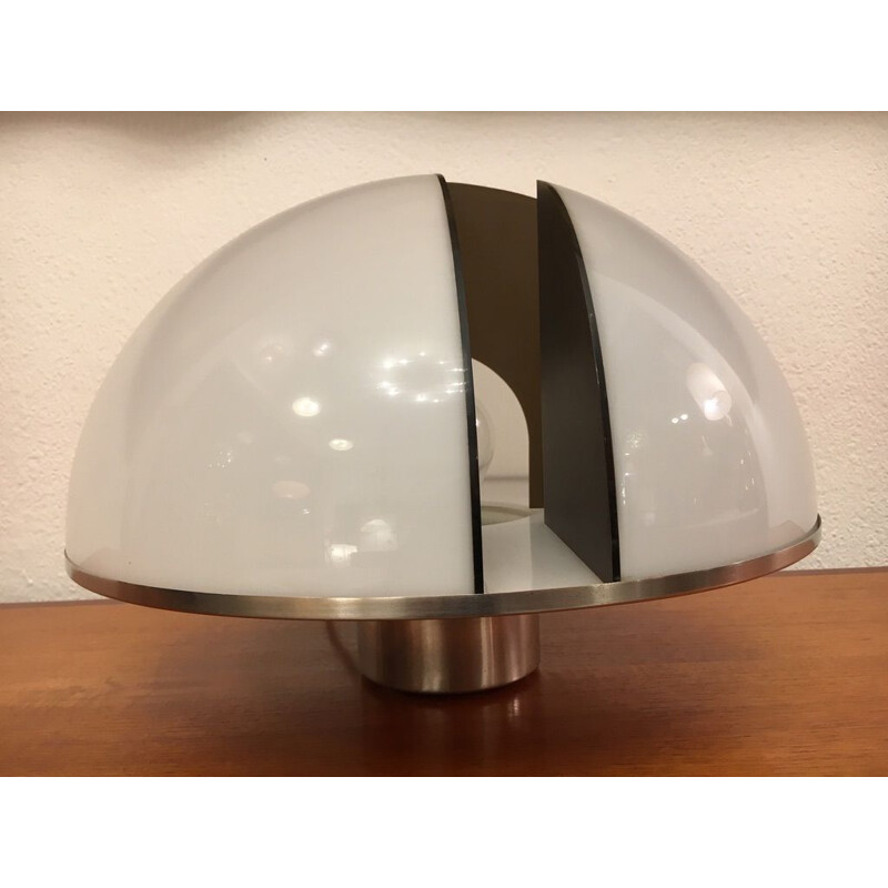 Lampe vintage Champignon en plexi et inox, 1970