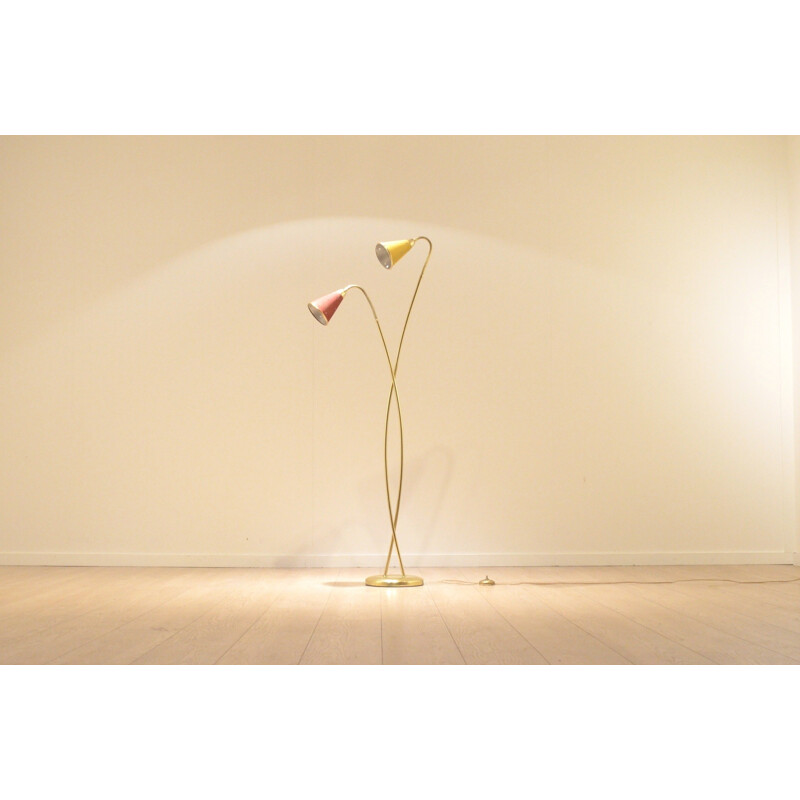 French Maison Lunel floor lamp in metal - 1950s