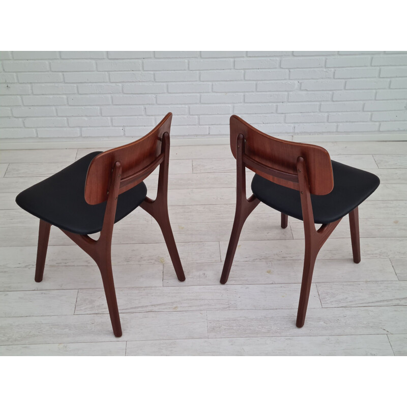 Paire de chaises vintage modèle 74 par Ib Kofod-Larsen, 1960