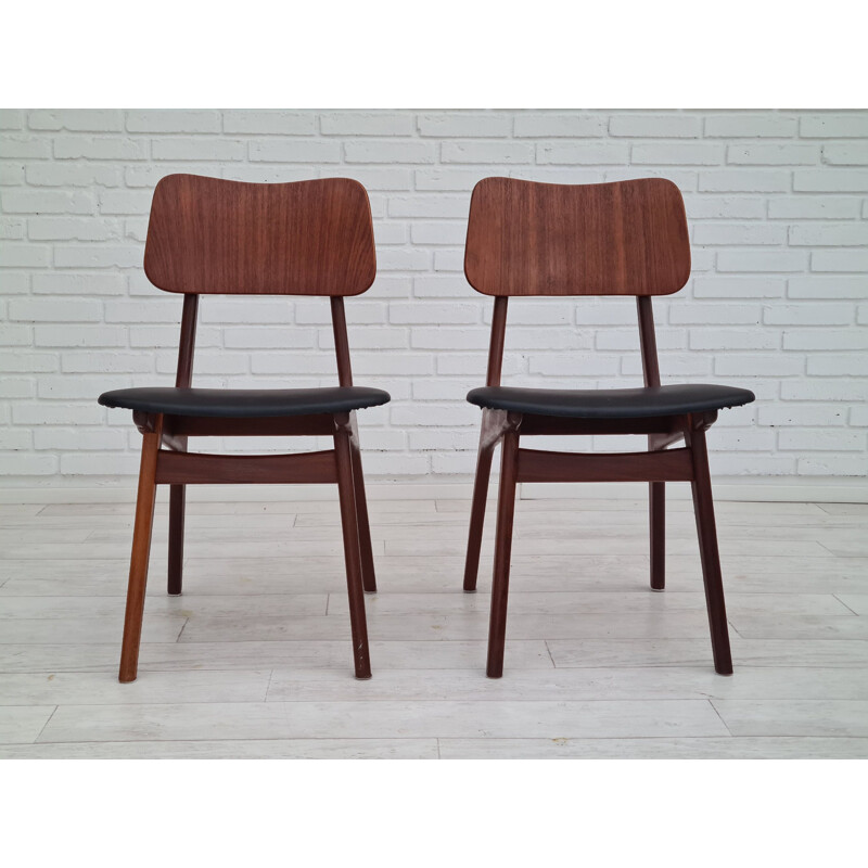 Paire de chaises vintage modèle 74 par Ib Kofod-Larsen, 1960