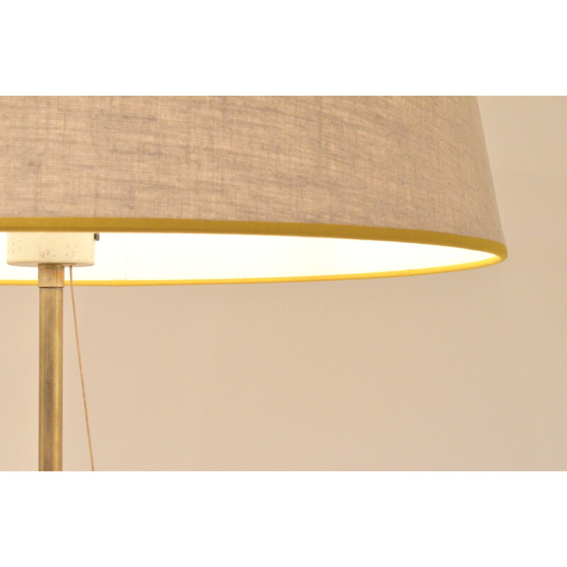 German Peill & Putzler table lamp in brass and fabric - 1950s