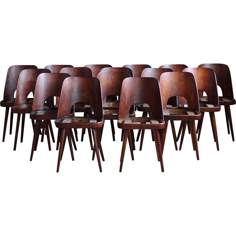 Set of 16 vintage dining chairs by Oswald Haerdtl, 1950s