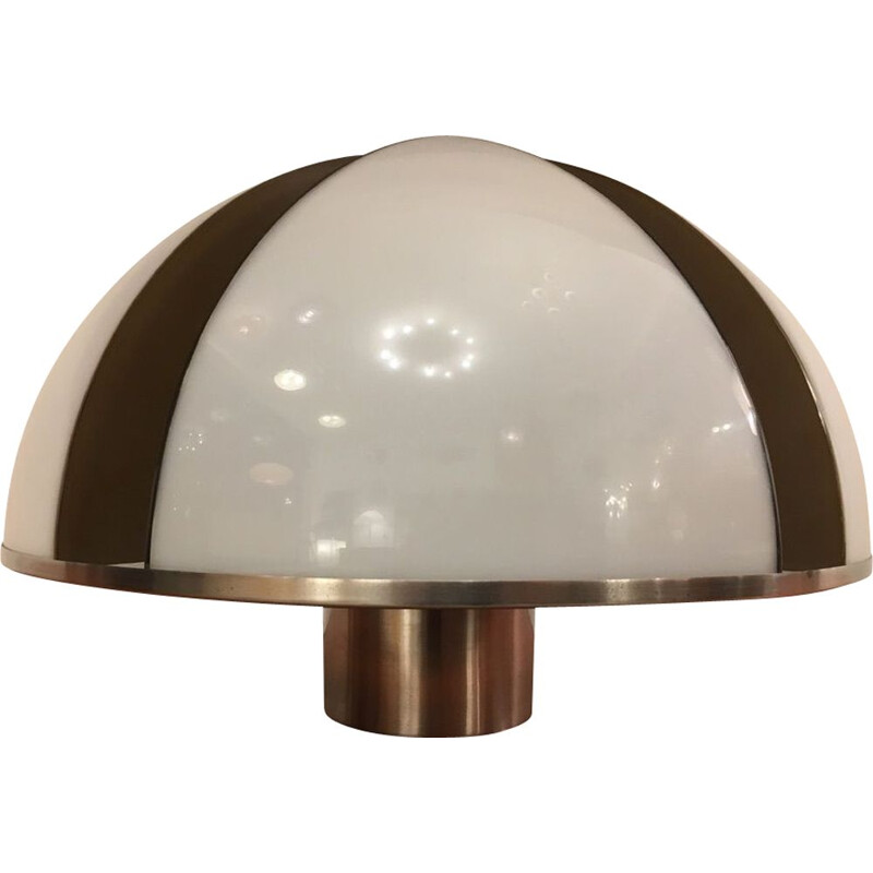 Lampe vintage Champignon en plexi et inox, 1970