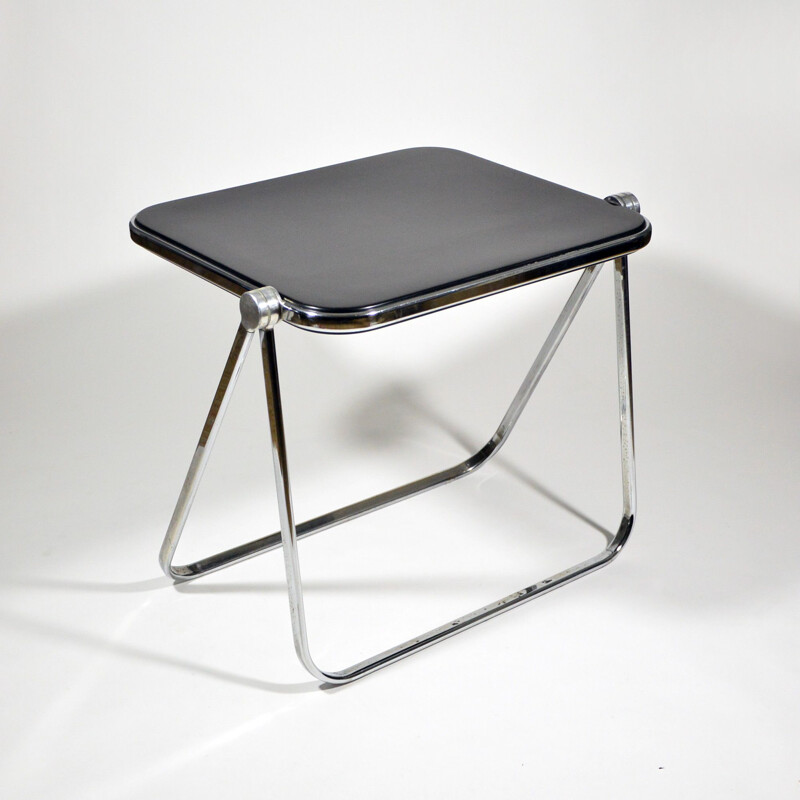 Bureau vintage pliant en platone noir de Giancarlo Piretti pour Anonima Castelli, 1970