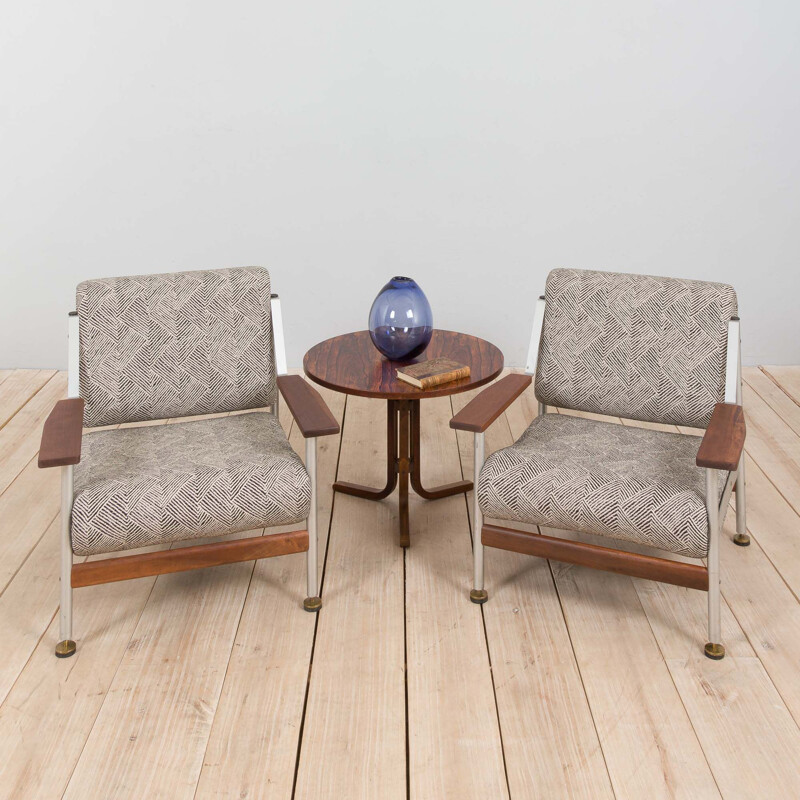 Ein Paar Vintage-Sessel aus Aluminium und Stoff von Sapporiti, Italien 1970