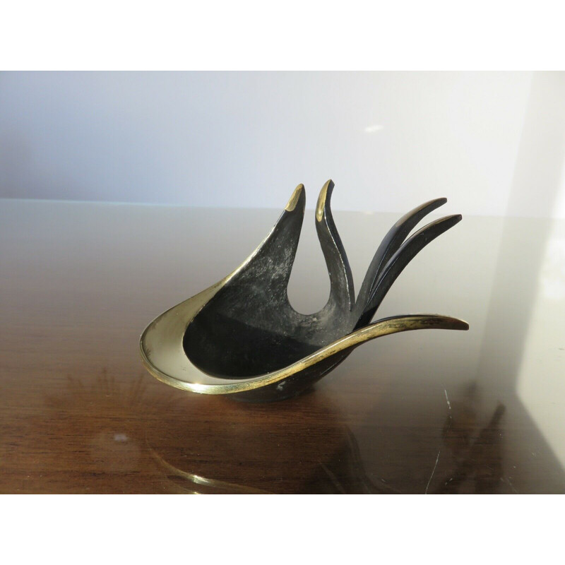 Vintage bronze ashtray by Walter Bosse for Herta Baller, 1950s