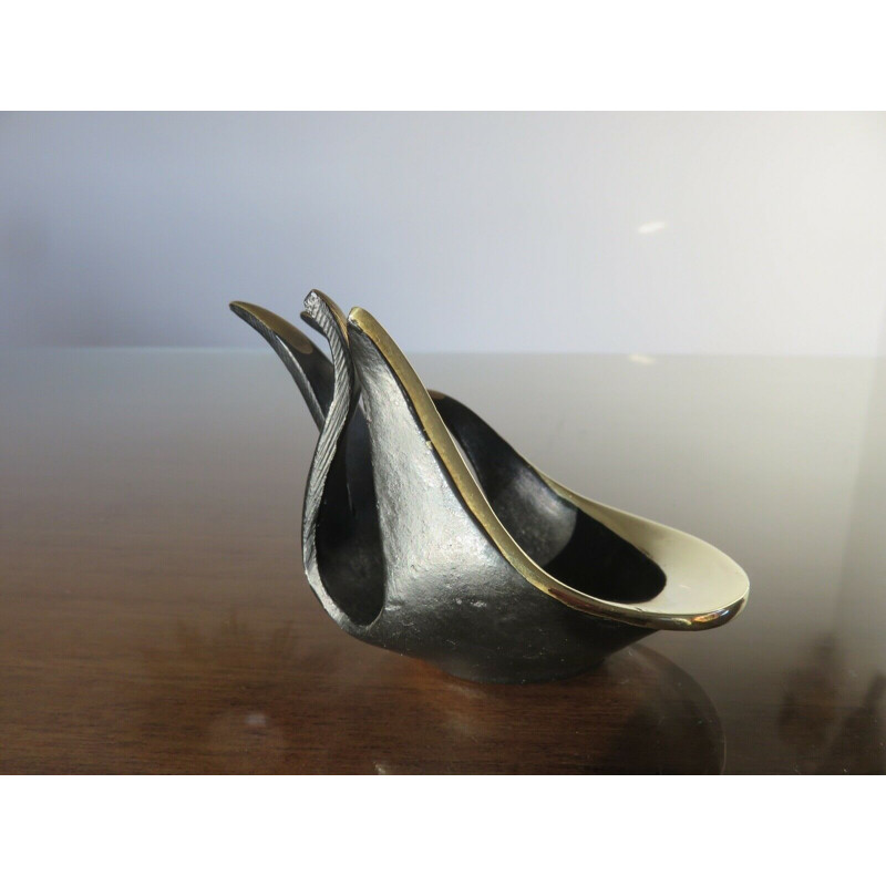 Vintage bronze ashtray by Walter Bosse for Herta Baller, 1950s