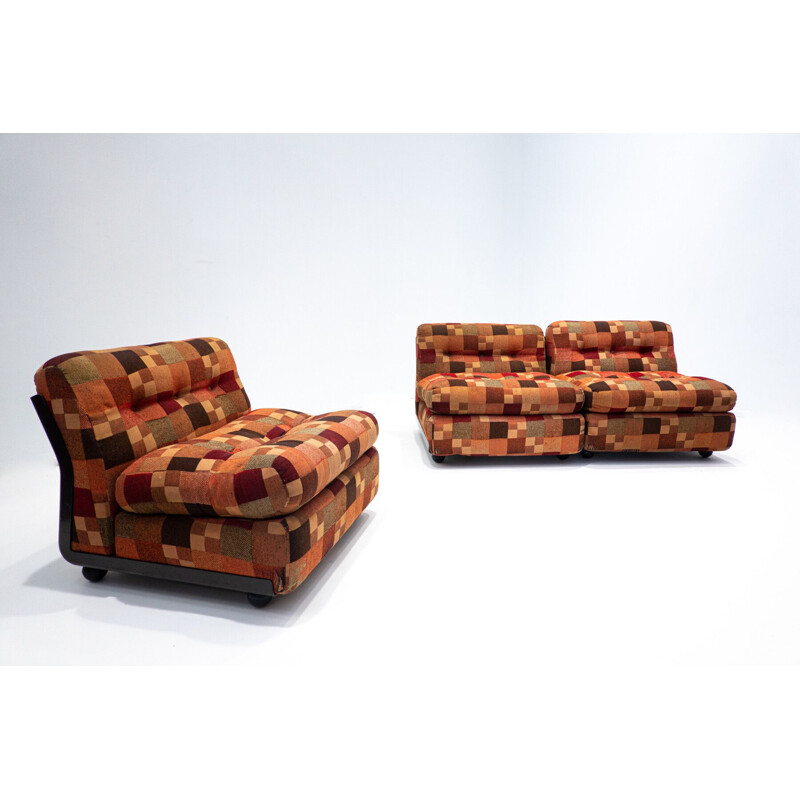 Set of 3 vintage armchairs "Amanta" by Mario Bellini, 1960s