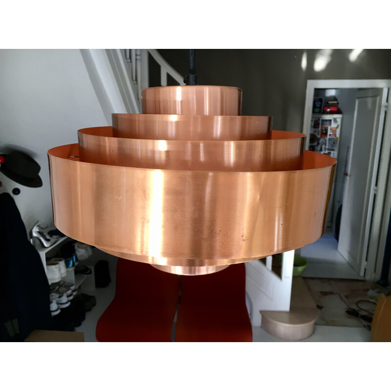 Lámpara de suspensión "Ultra" de cobre vintage de Jo Hammerborg