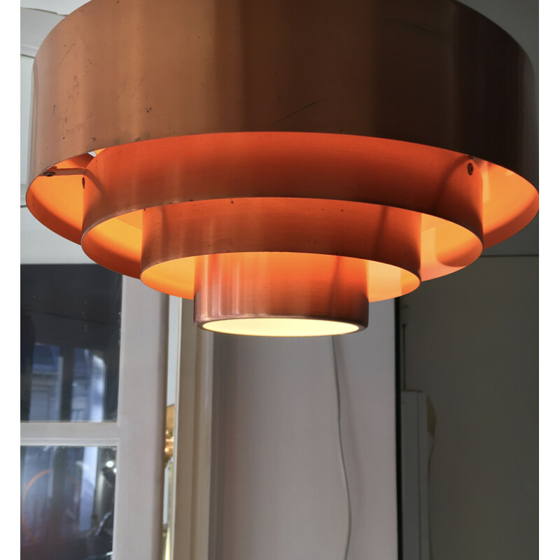 Vintage koperen "Ultra" hanglamp van Jo Hammerborg