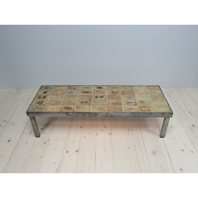 Table basse vintage Garrigue par Roger Capron