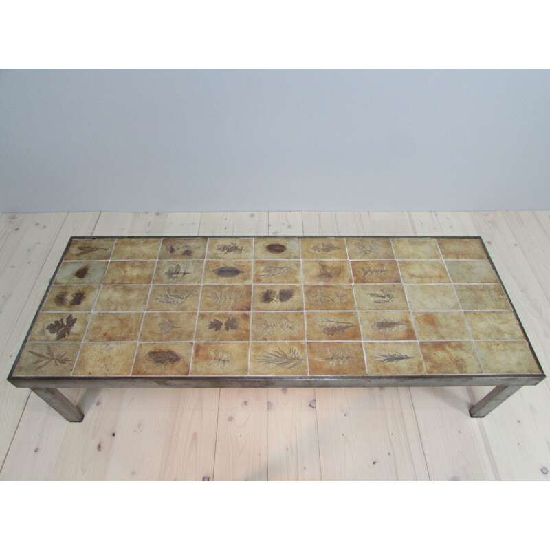 Table basse vintage Garrigue par Roger Capron