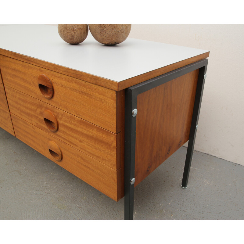 Lowboard in teak and formica - 1960s
