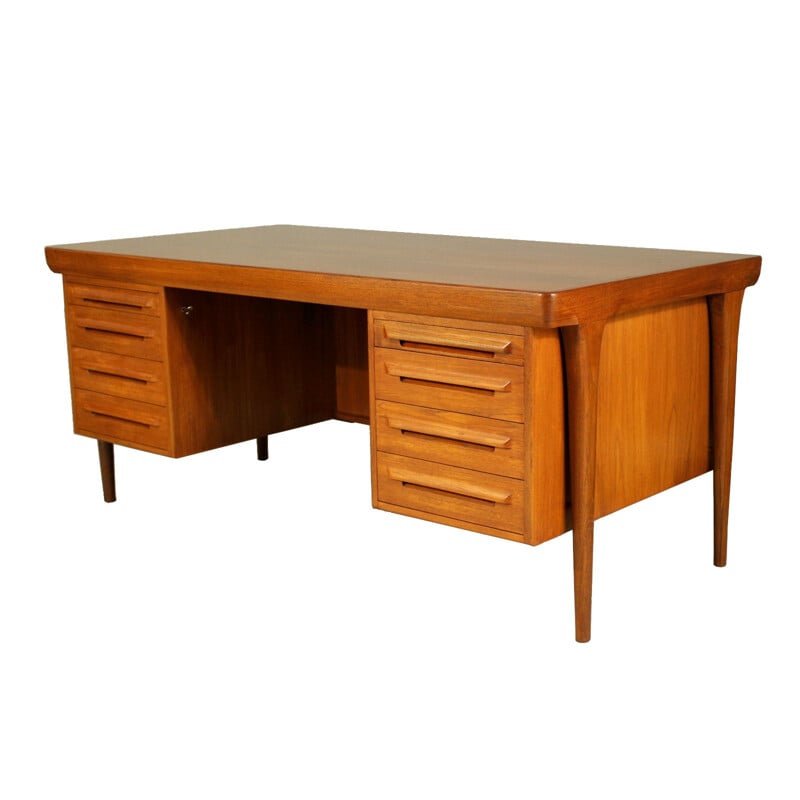 Danish vintage teak desk by Ib Kofod-Larsen for Faarup, 1960s