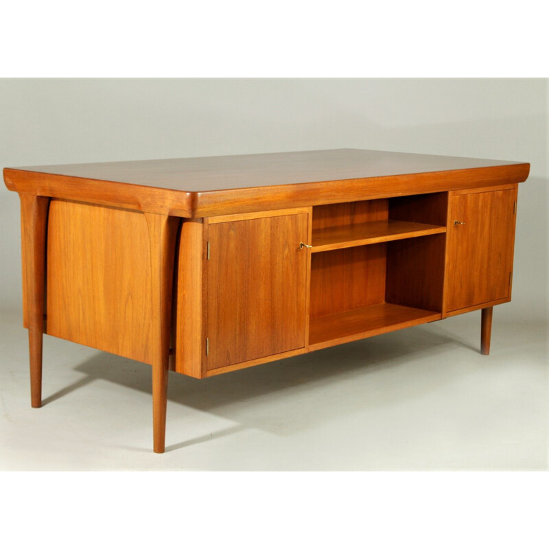 Danish vintage teak desk by Ib Kofod-Larsen for Faarup, 1960s