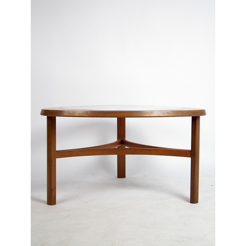 Mid-century coffee table in teak and glass - 1950s