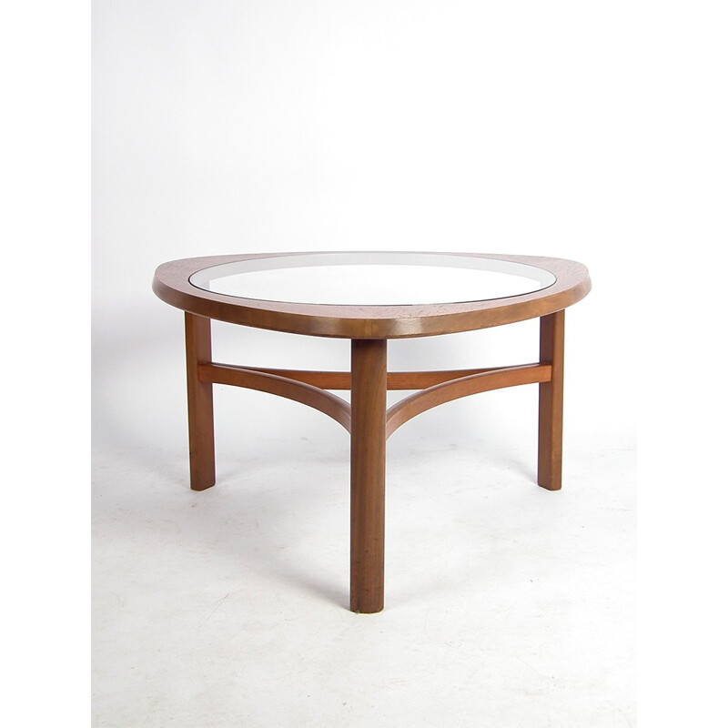 Mid-century coffee table in teak and glass - 1950s