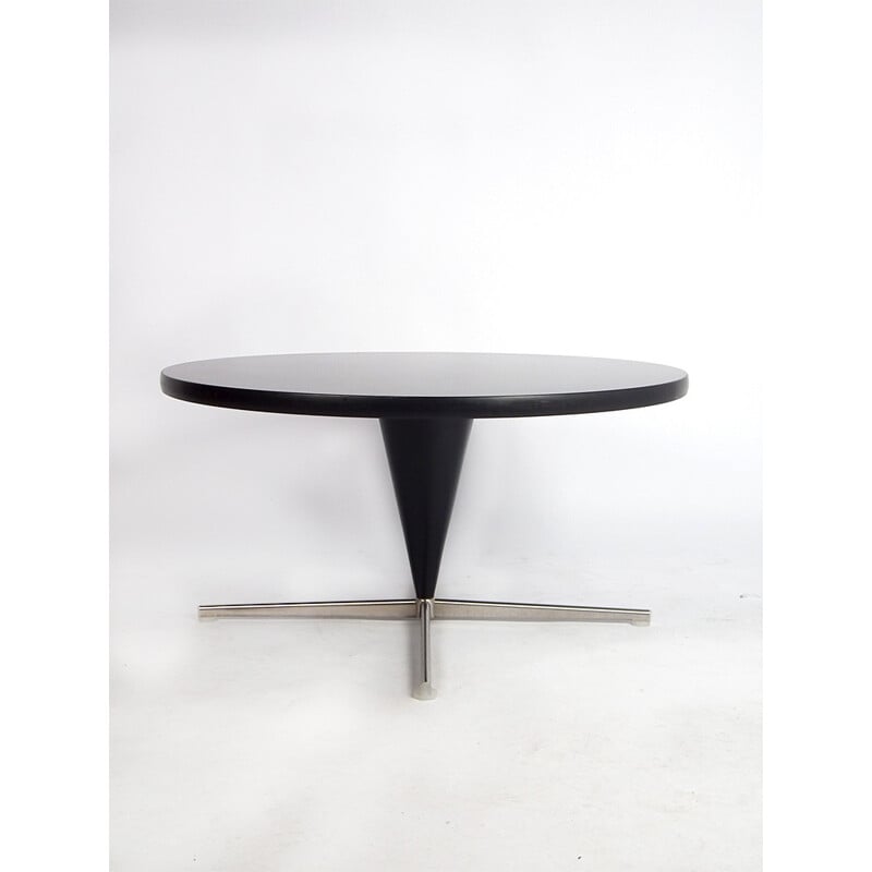 Mid-century "Cone" table in steel and black plastic, Verner PANTON - 1950s