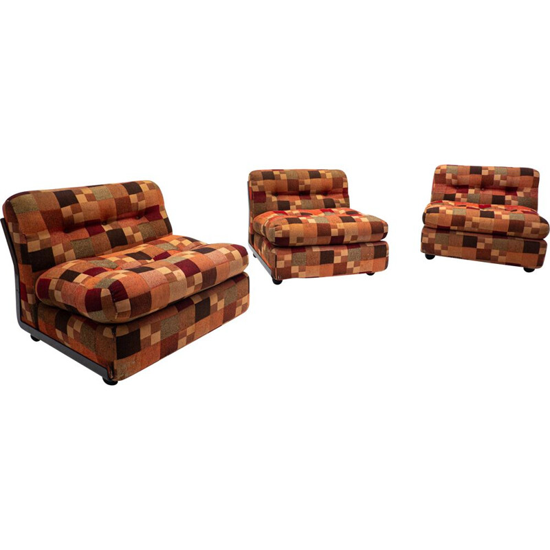 Set van 3 vintage "Amanta" fauteuils van Mario Bellini, 1960