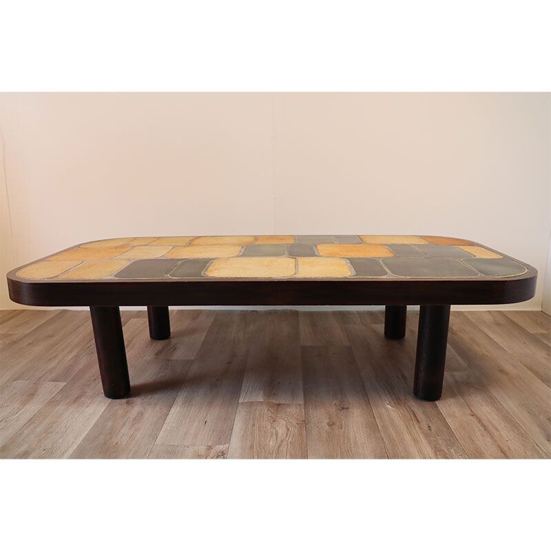 Table basse vintage "Shogun" de Roger Capron, 1960